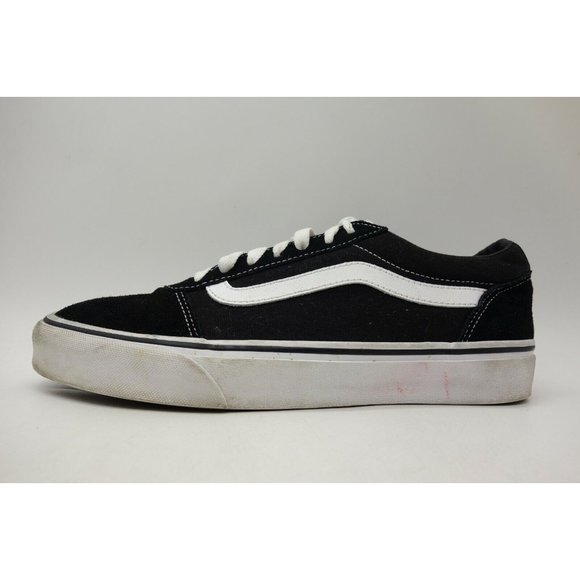 Vans Off The Wall Black Leather Casual Lace Up Tennis Shoes Men\'s 8.5 main image 7